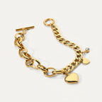 Heart & Crystal Charm Bracelet