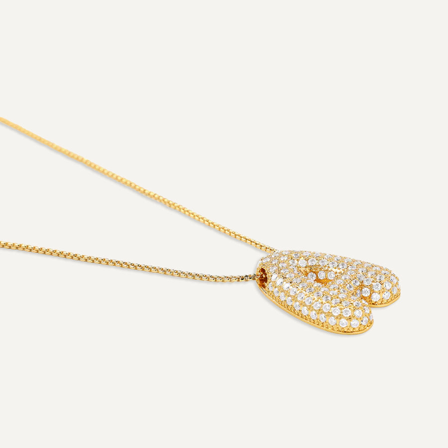 Initial Bubble Diamond Necklace