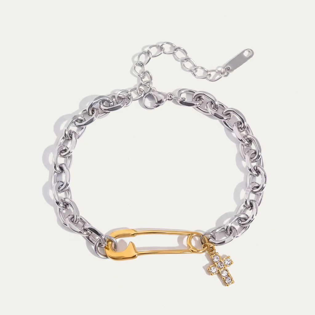 Punk Chain Cross Bracelet