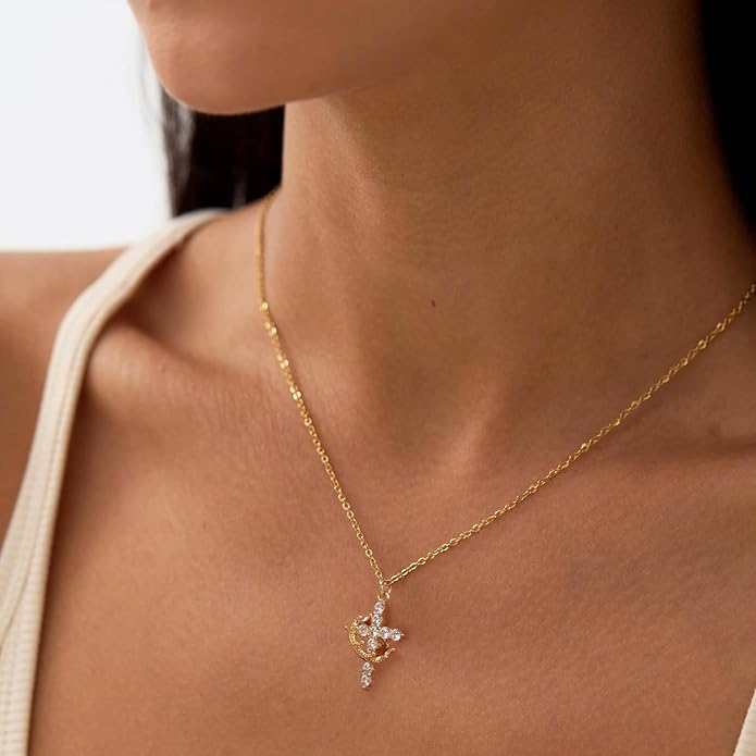Crown Cross Pendant Necklace