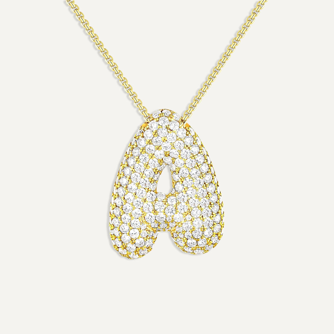 Initial Bubble Diamond Necklace