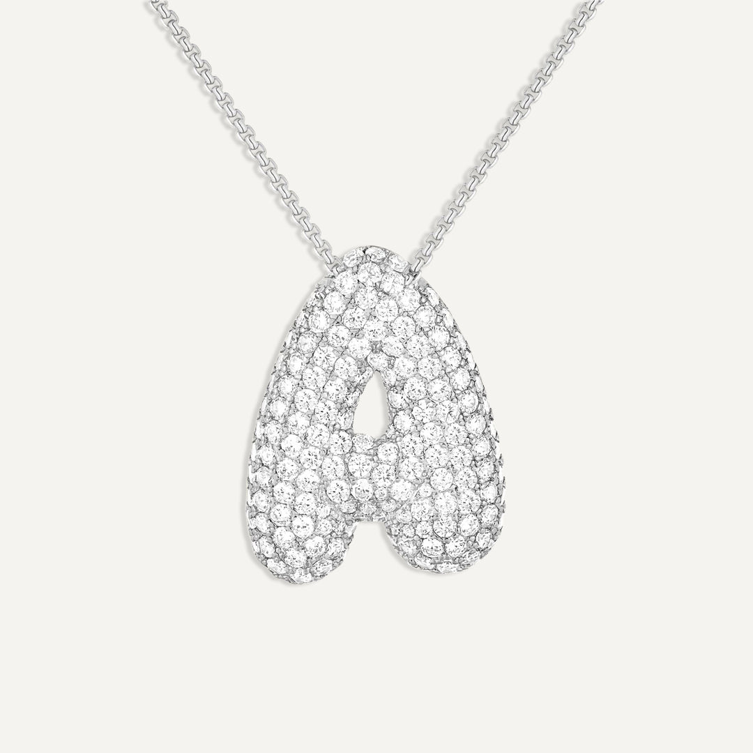 Initial Bubble Diamond Necklace