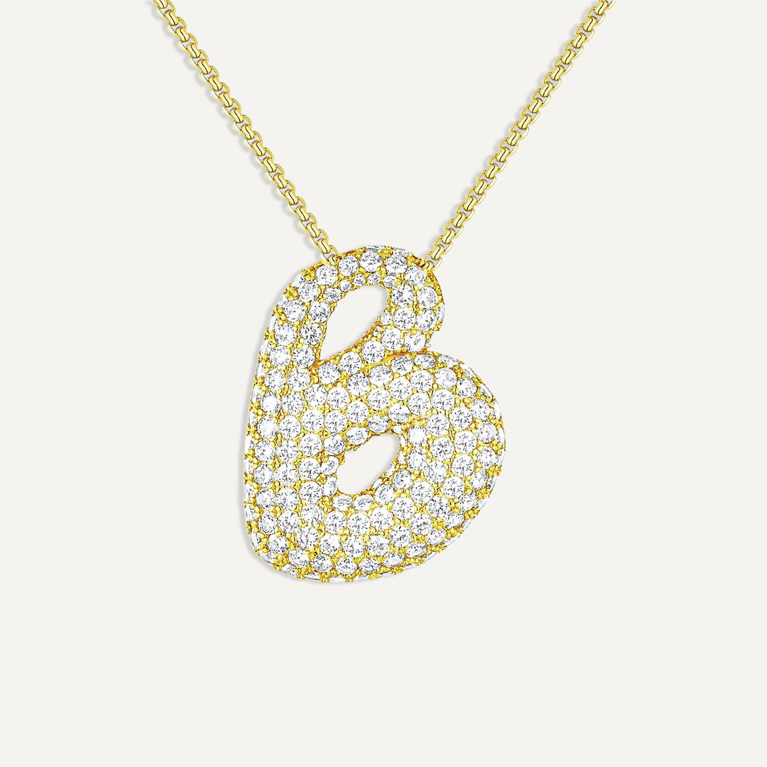 Initial Bubble Diamond Necklace