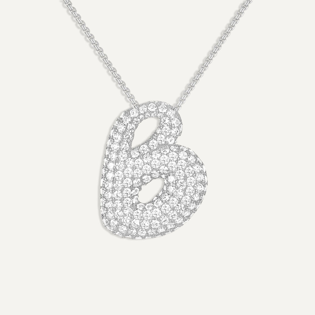 Initial Bubble Diamond Necklace
