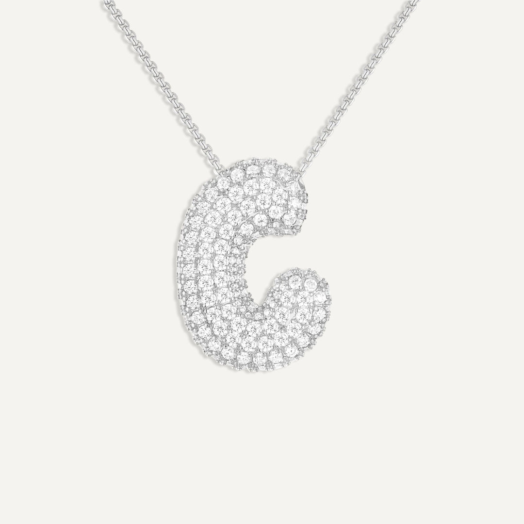 Initial Bubble Diamond Necklace