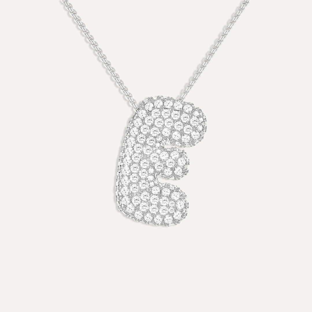 Initial Bubble Diamond Necklace