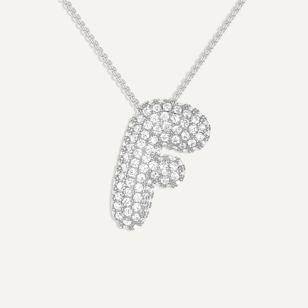 Initial Bubble Diamond Necklace