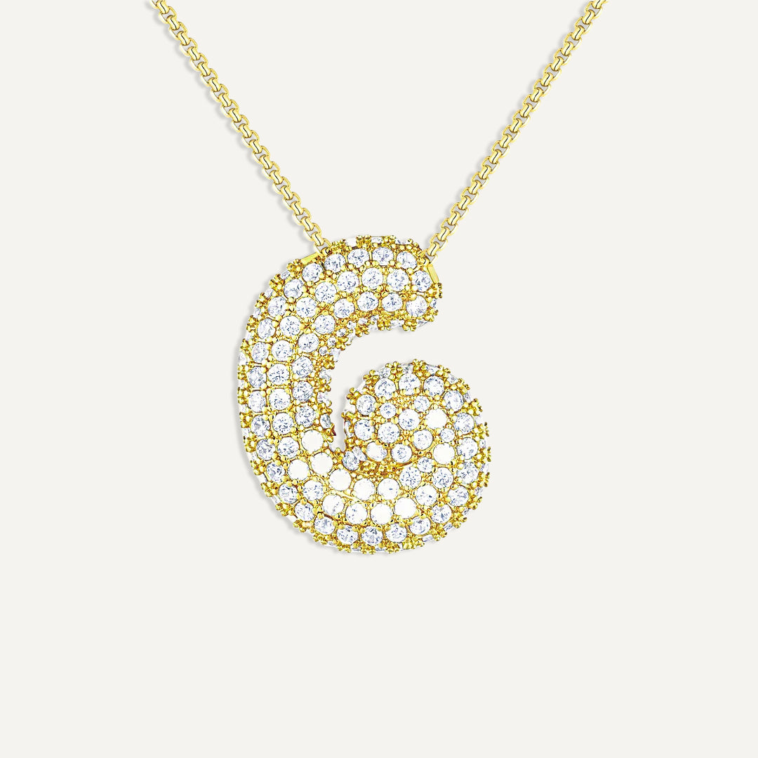 Initial Bubble Diamond Necklace