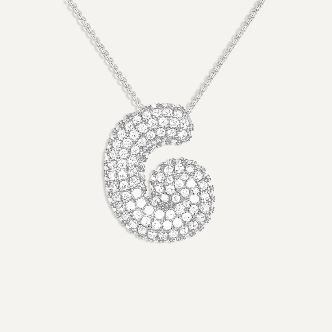 Initial Bubble Diamond Necklace