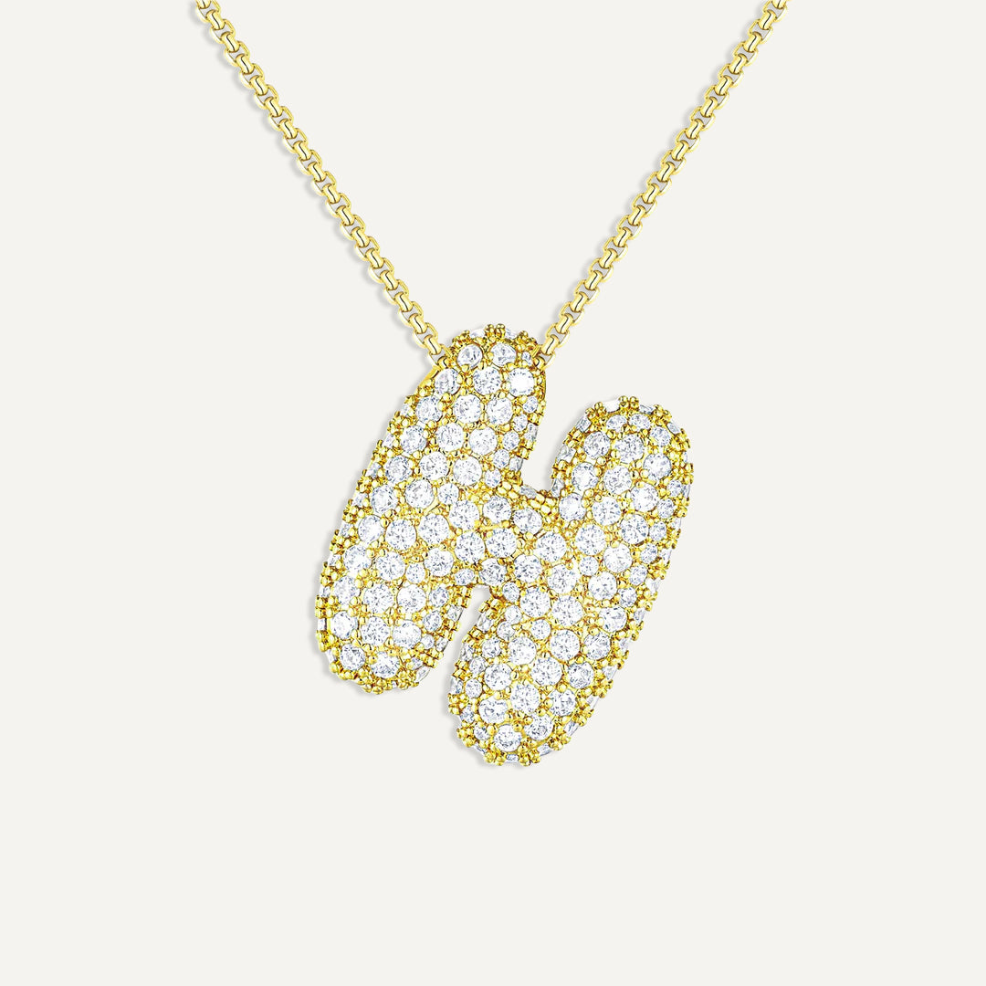 Initial Bubble Diamond Necklace