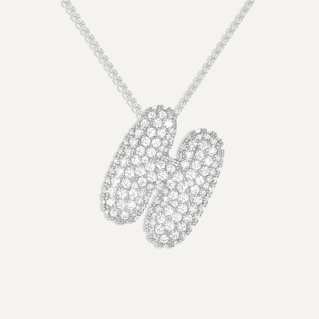 Initial Bubble Diamond Necklace
