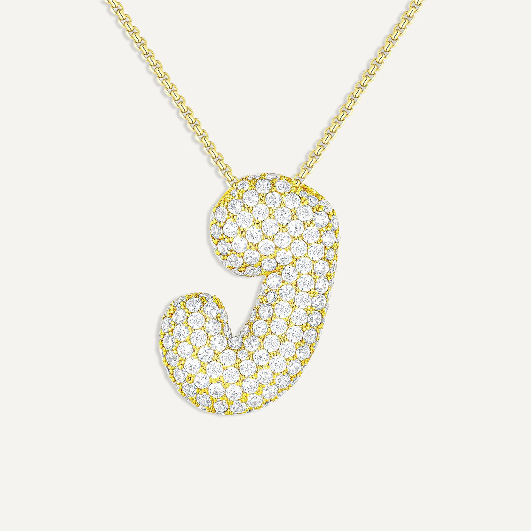 Initial Bubble Diamond Necklace