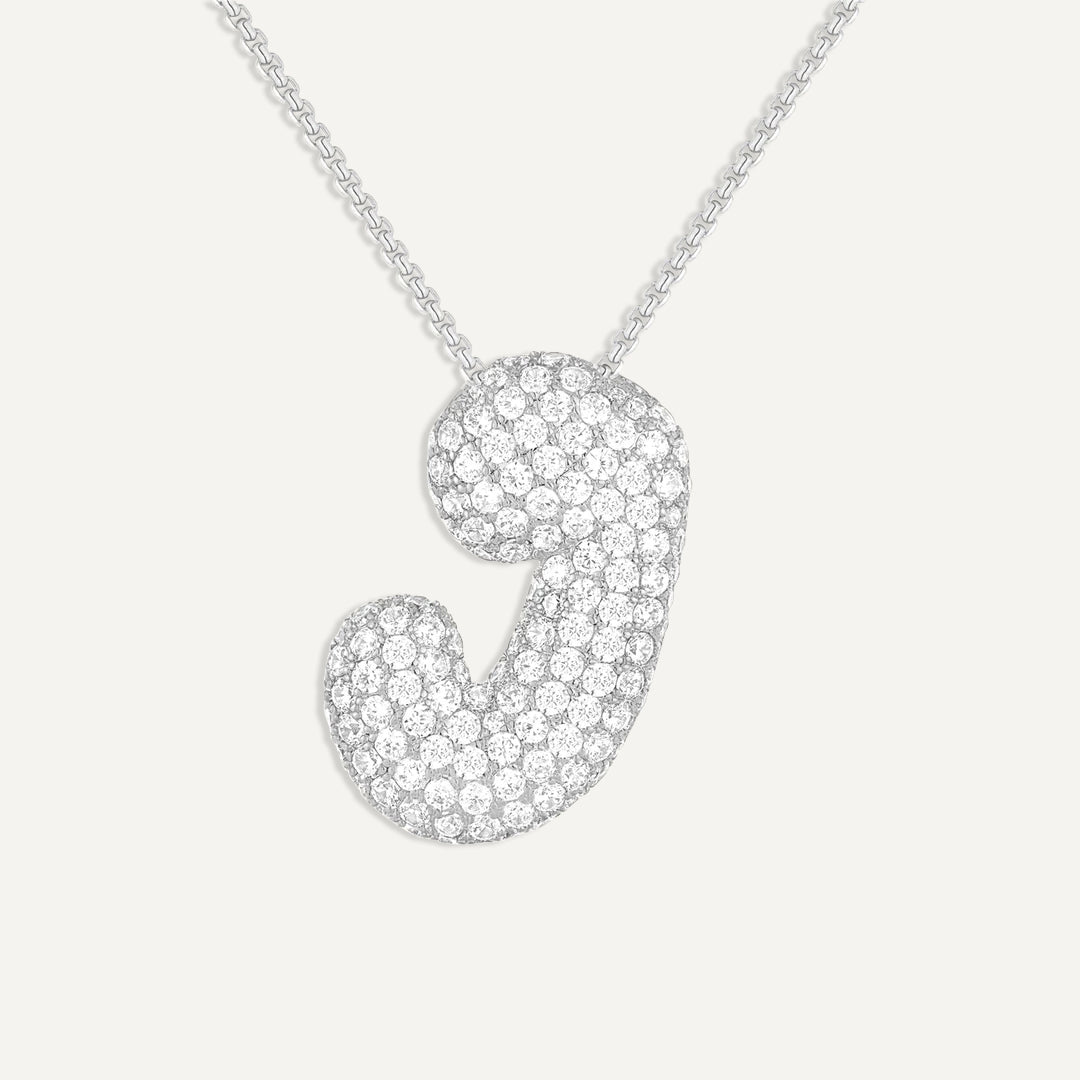 Initial Bubble Diamond Necklace