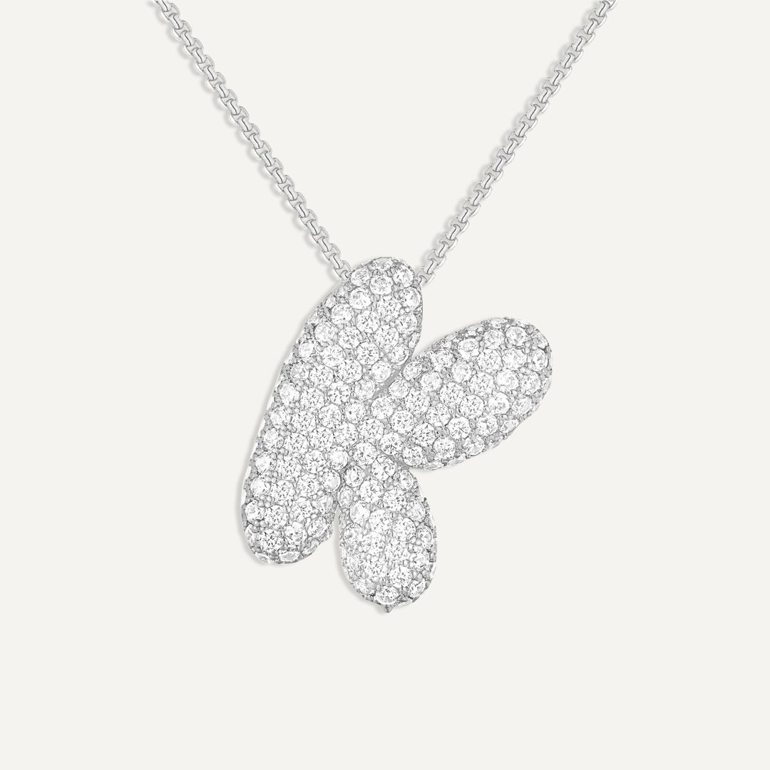 Initial Bubble Diamond Necklace