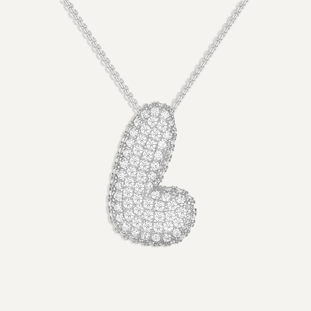 Initial Bubble Diamond Necklace