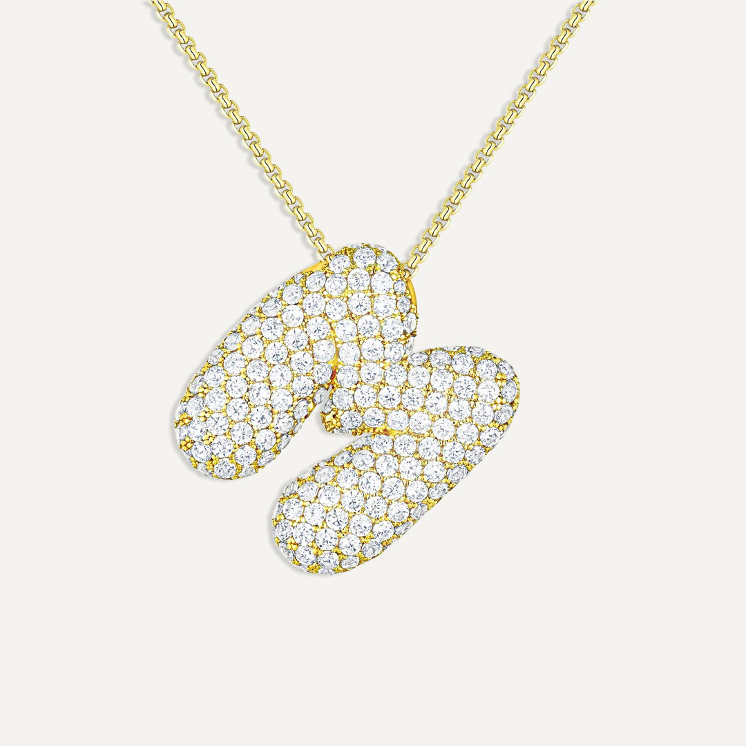Initial Bubble Diamond Necklace