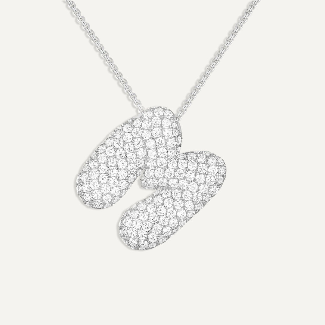 Initial Bubble Diamond Necklace