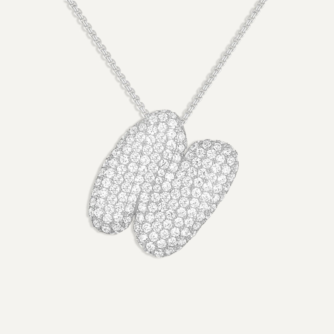 Initial Bubble Diamond Necklace