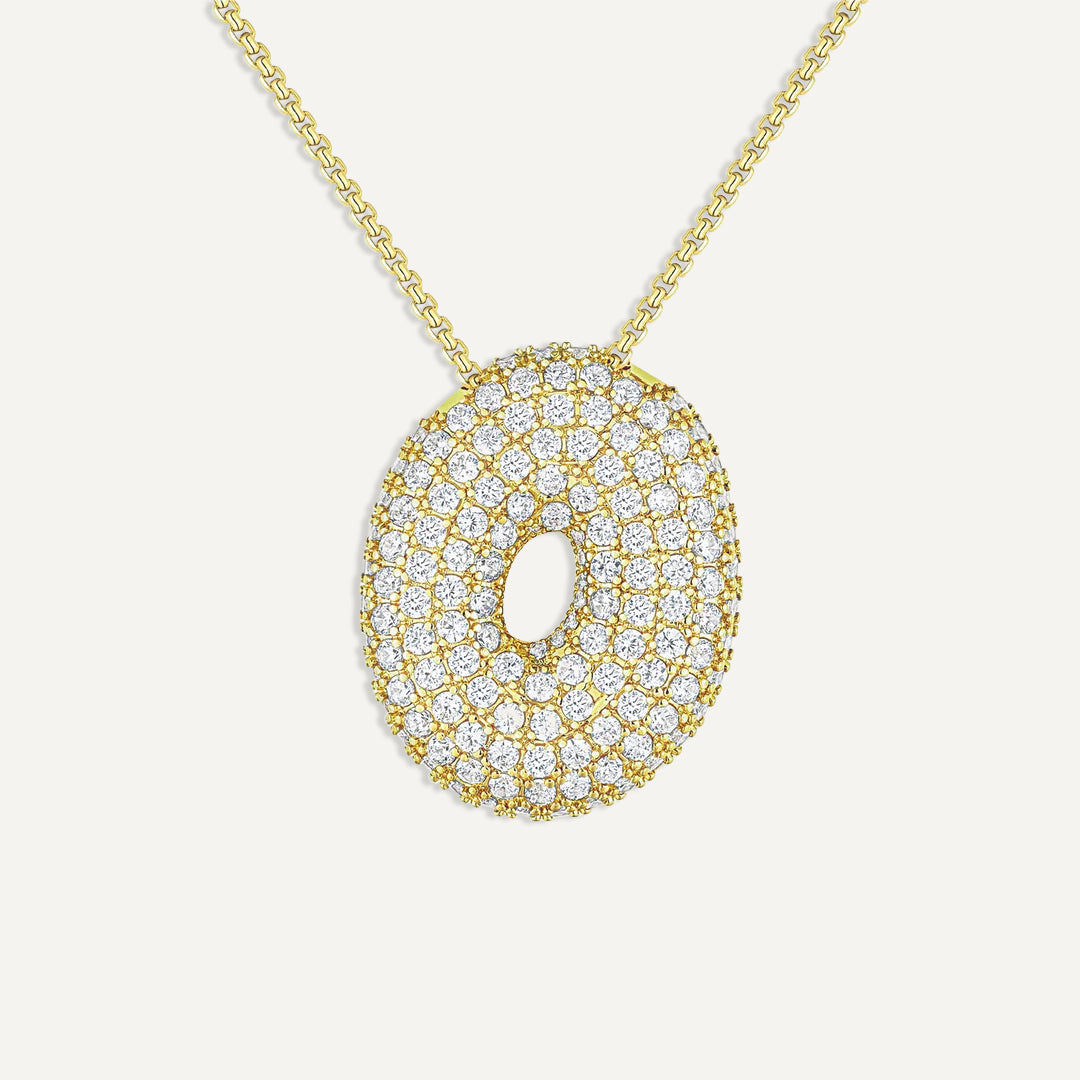 Initial Bubble Diamond Necklace