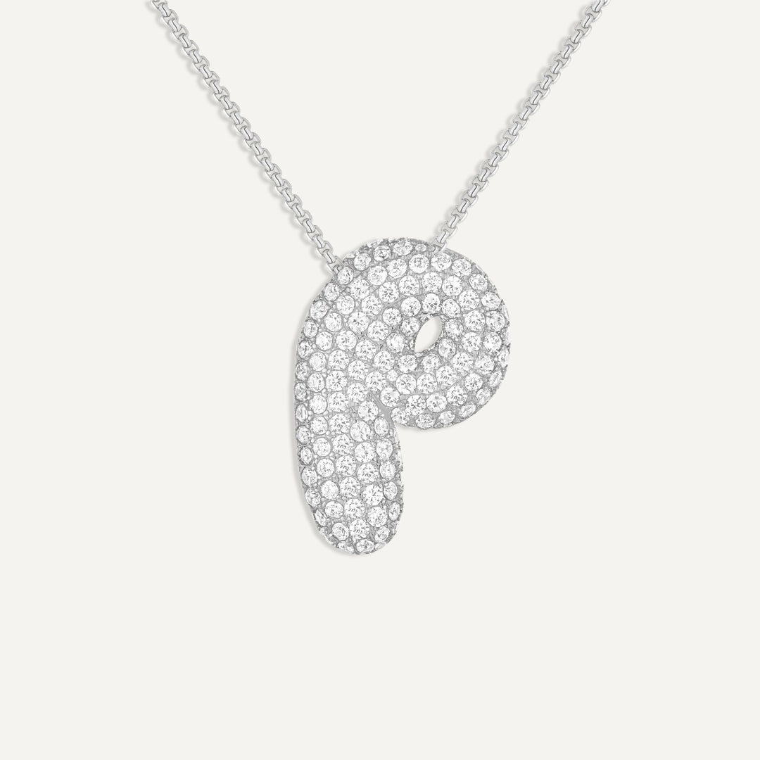 Initial Bubble Diamond Necklace