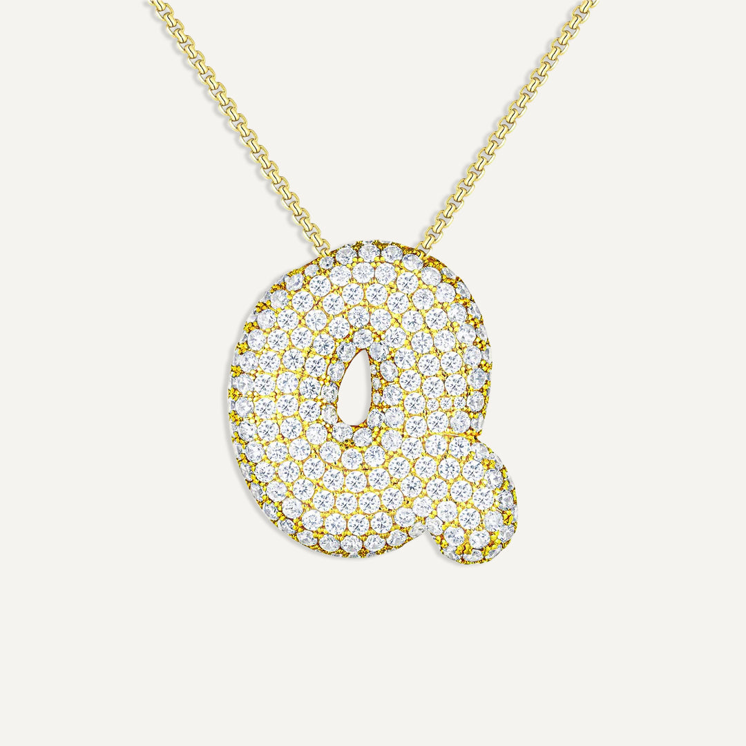 Initial Bubble Diamond Necklace
