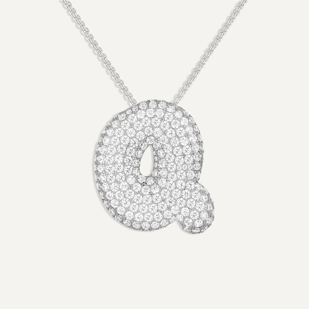 Initial Bubble Diamond Necklace