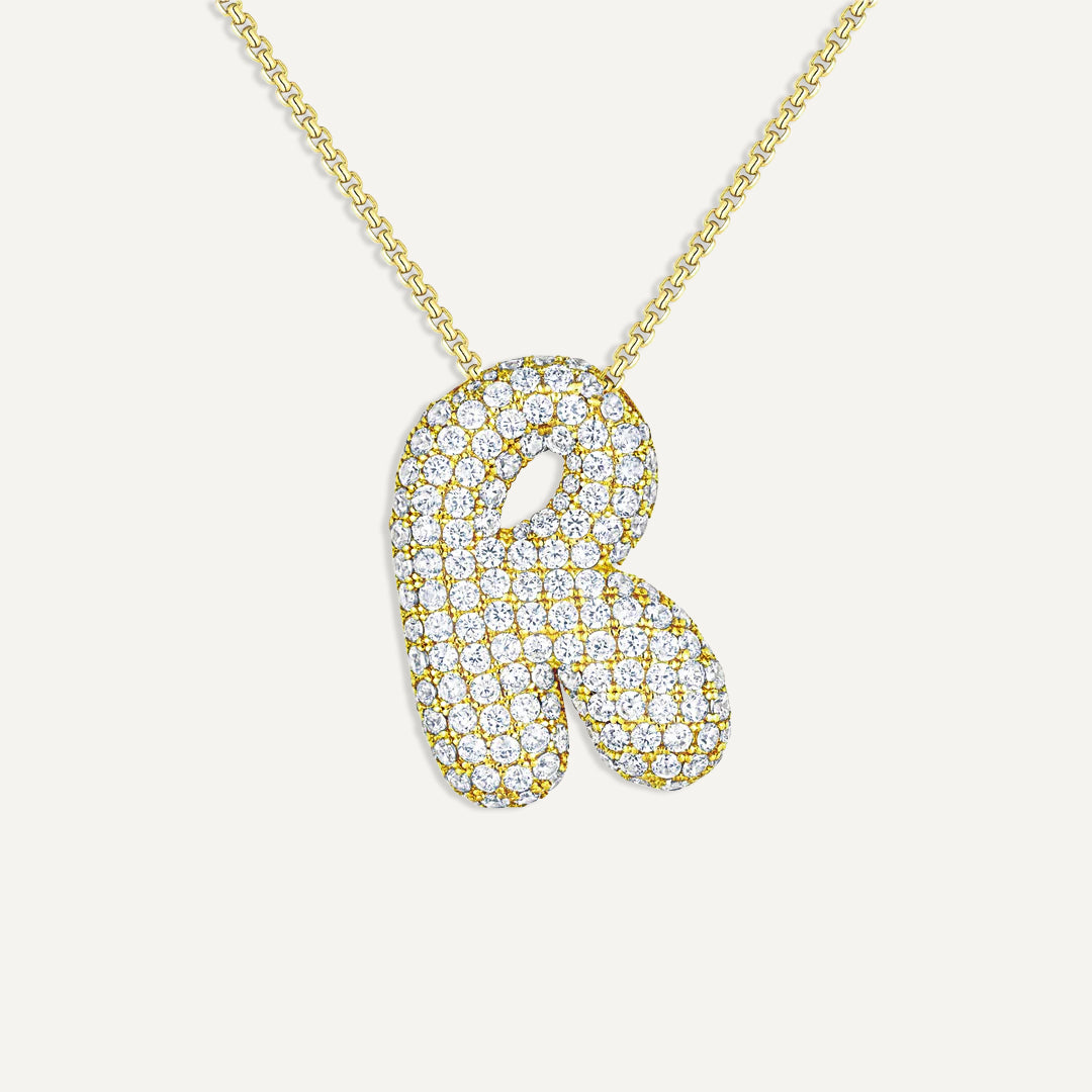 Initial Bubble Diamond Necklace