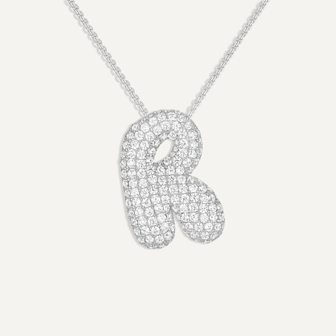 Initial Bubble Diamond Necklace