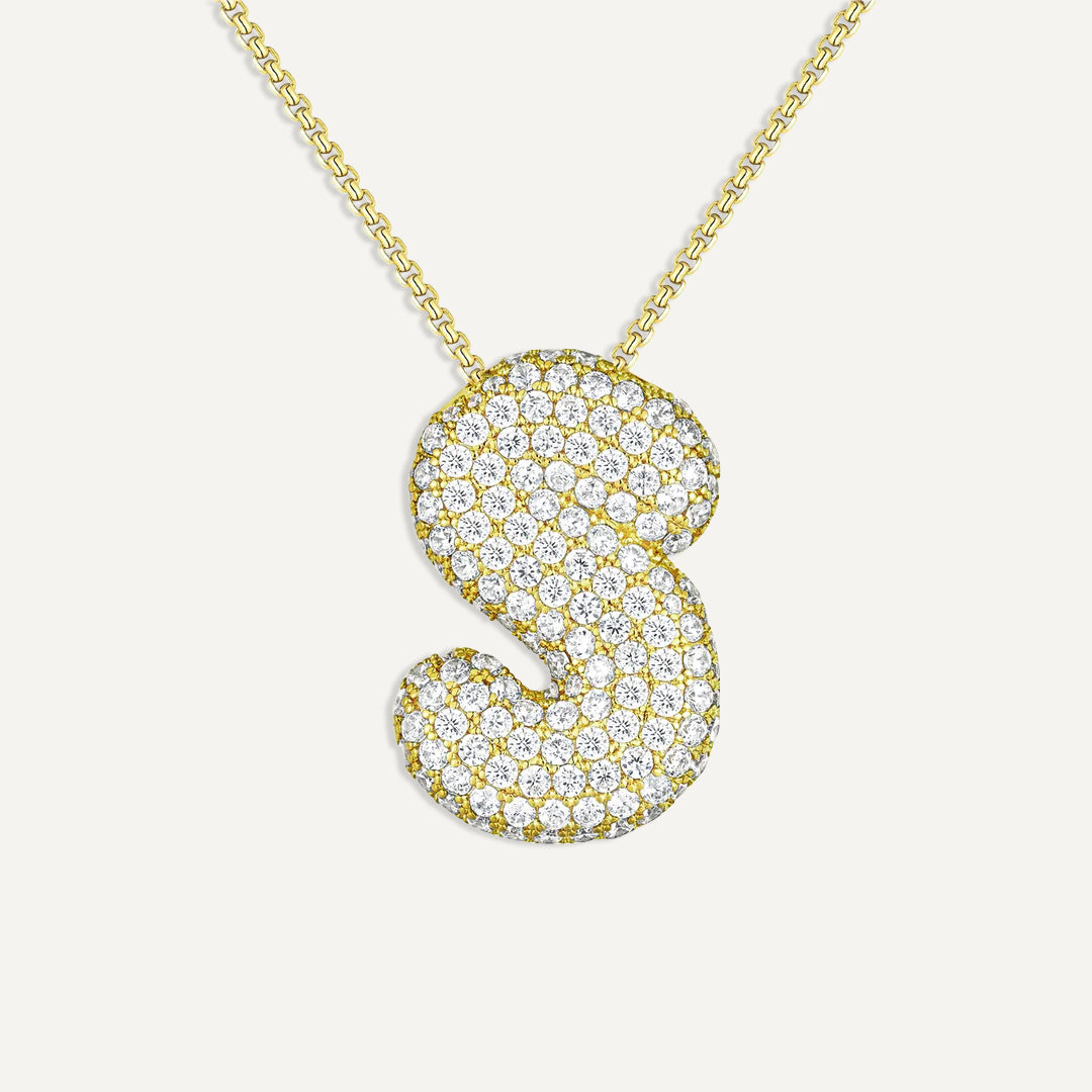 Initial Bubble Diamond Necklace