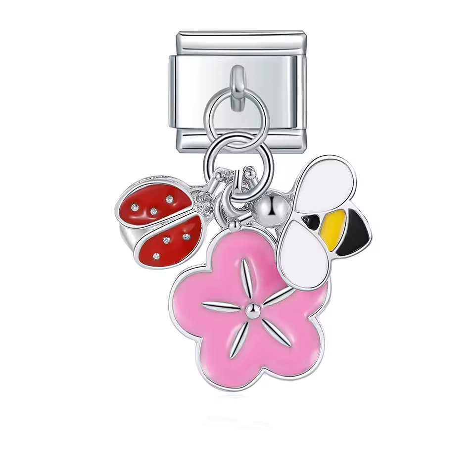 Flower, Ladybug and Bee