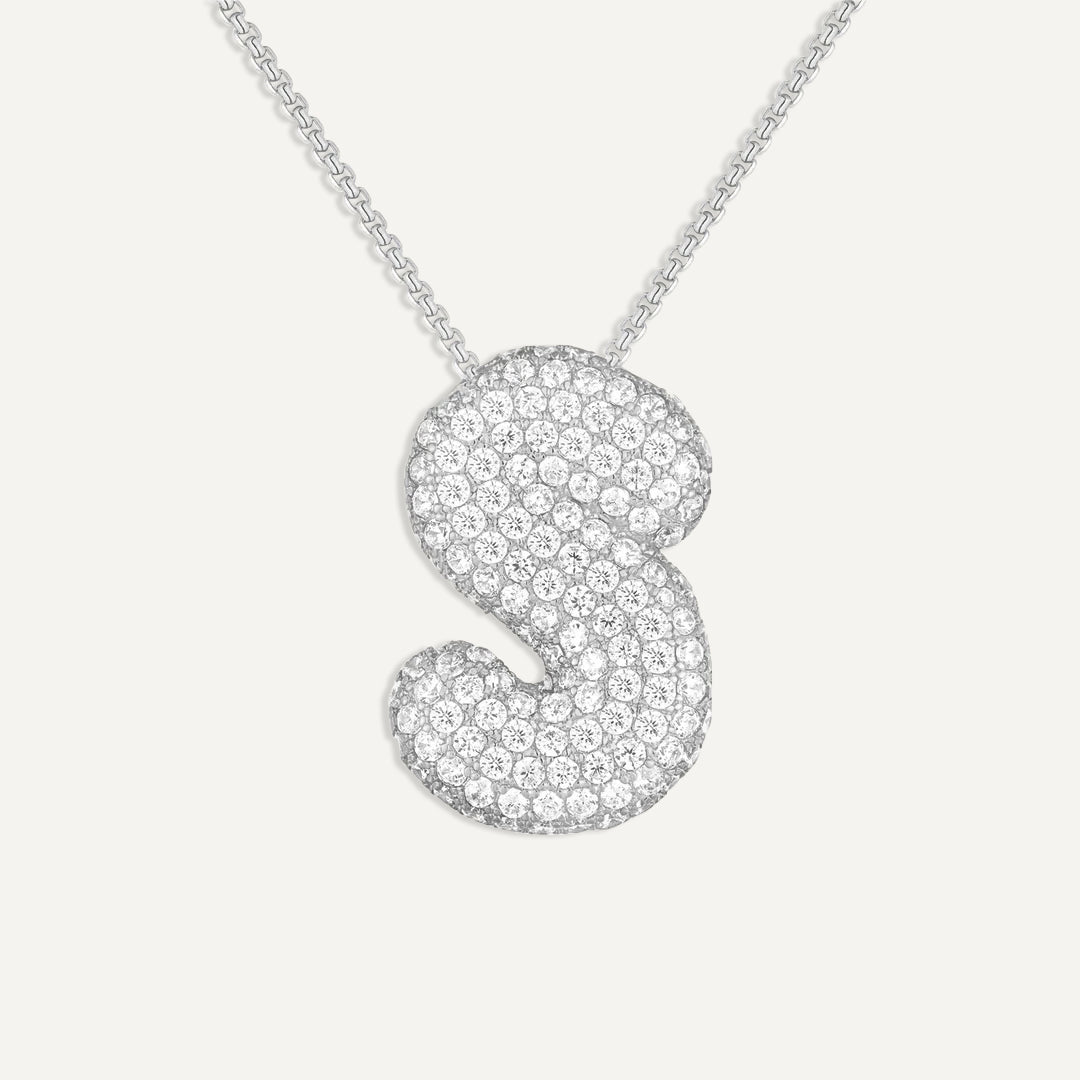 Initial Bubble Diamond Necklace