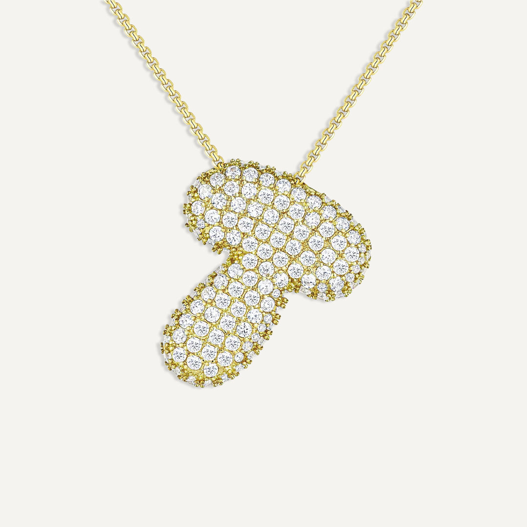 Initial Bubble Diamond Necklace