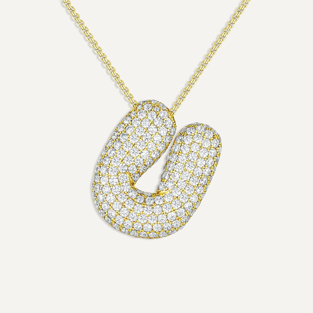 Initial Bubble Diamond Necklace