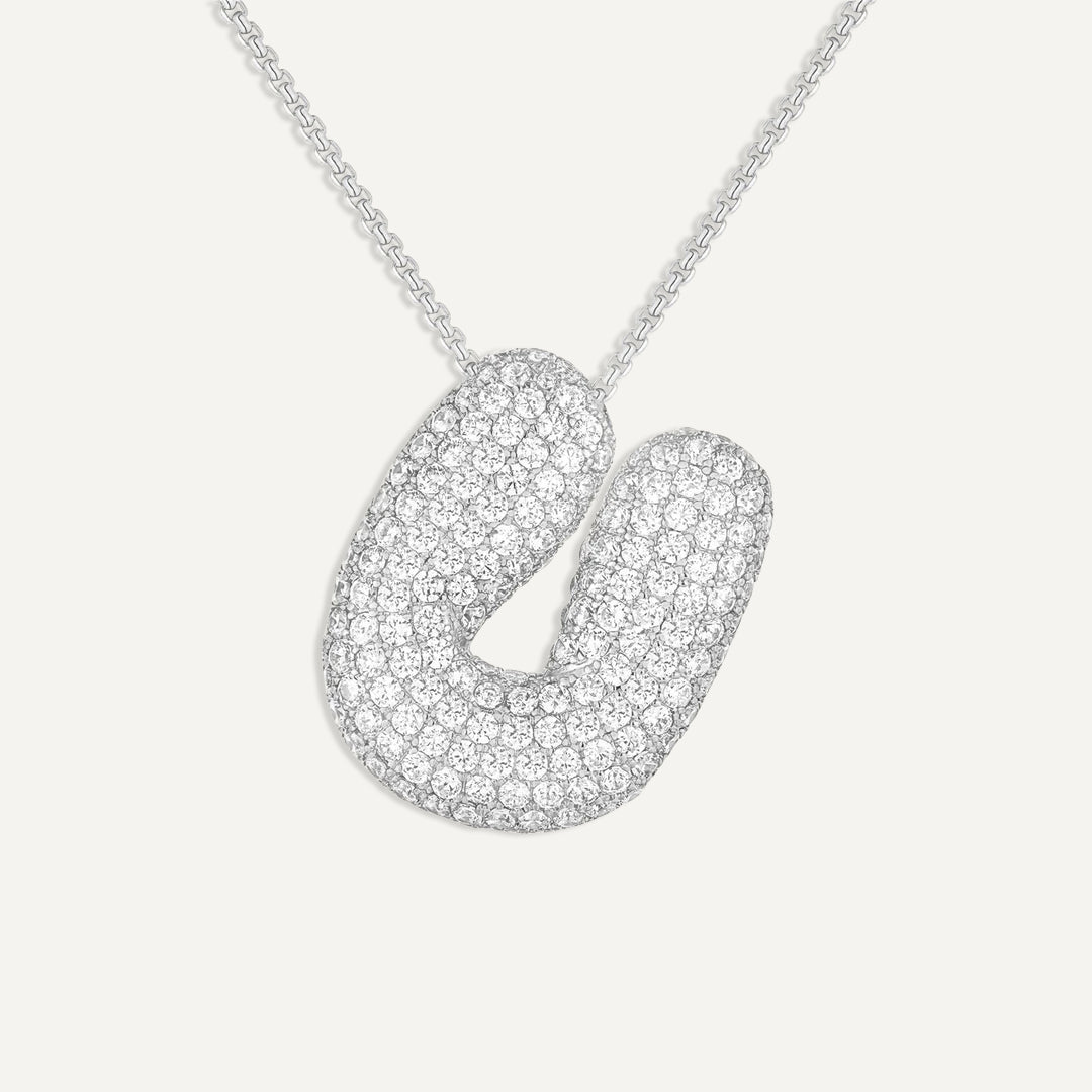 Initial Bubble Diamond Necklace