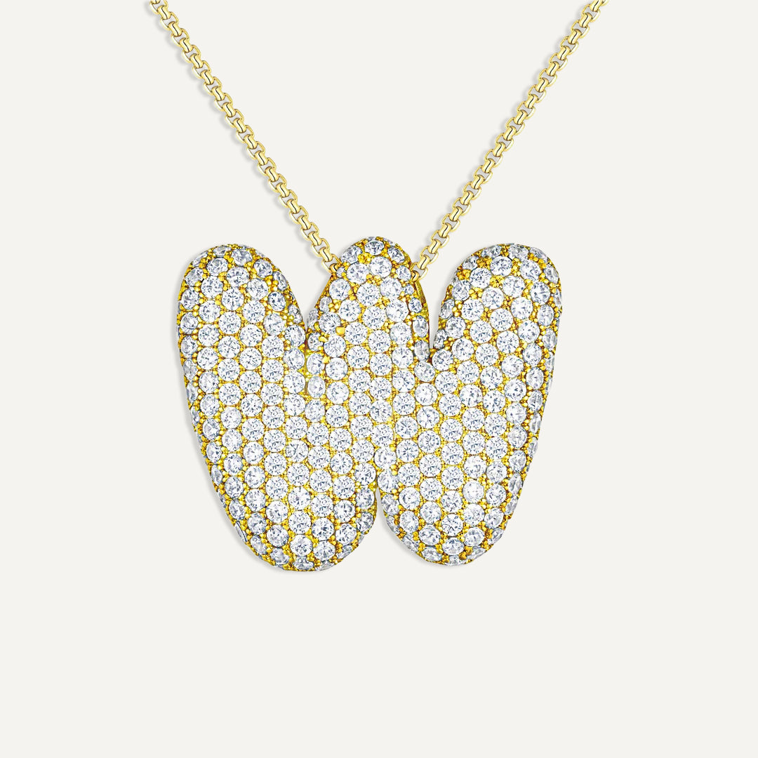 Initial Bubble Diamond Necklace
