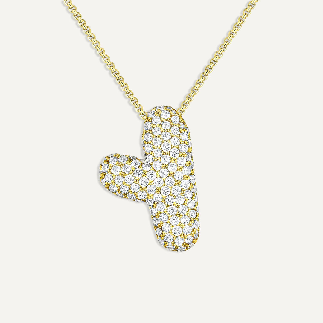 Initial Bubble Diamond Necklace