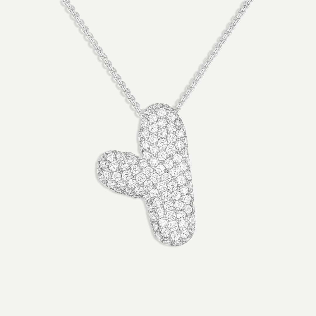 Initial Bubble Diamond Necklace