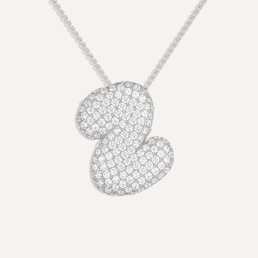 Initial Bubble Diamond Necklace