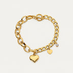 Heart & Crystal Charm Bracelet