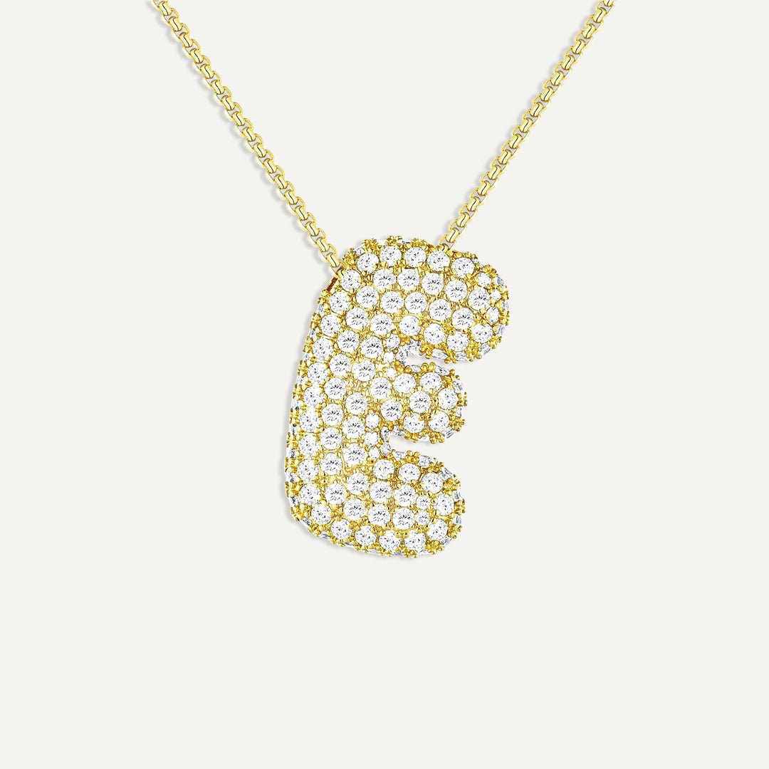 Initial Bubble Diamond Necklace