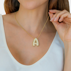 Initial Bubble Diamond Necklace
